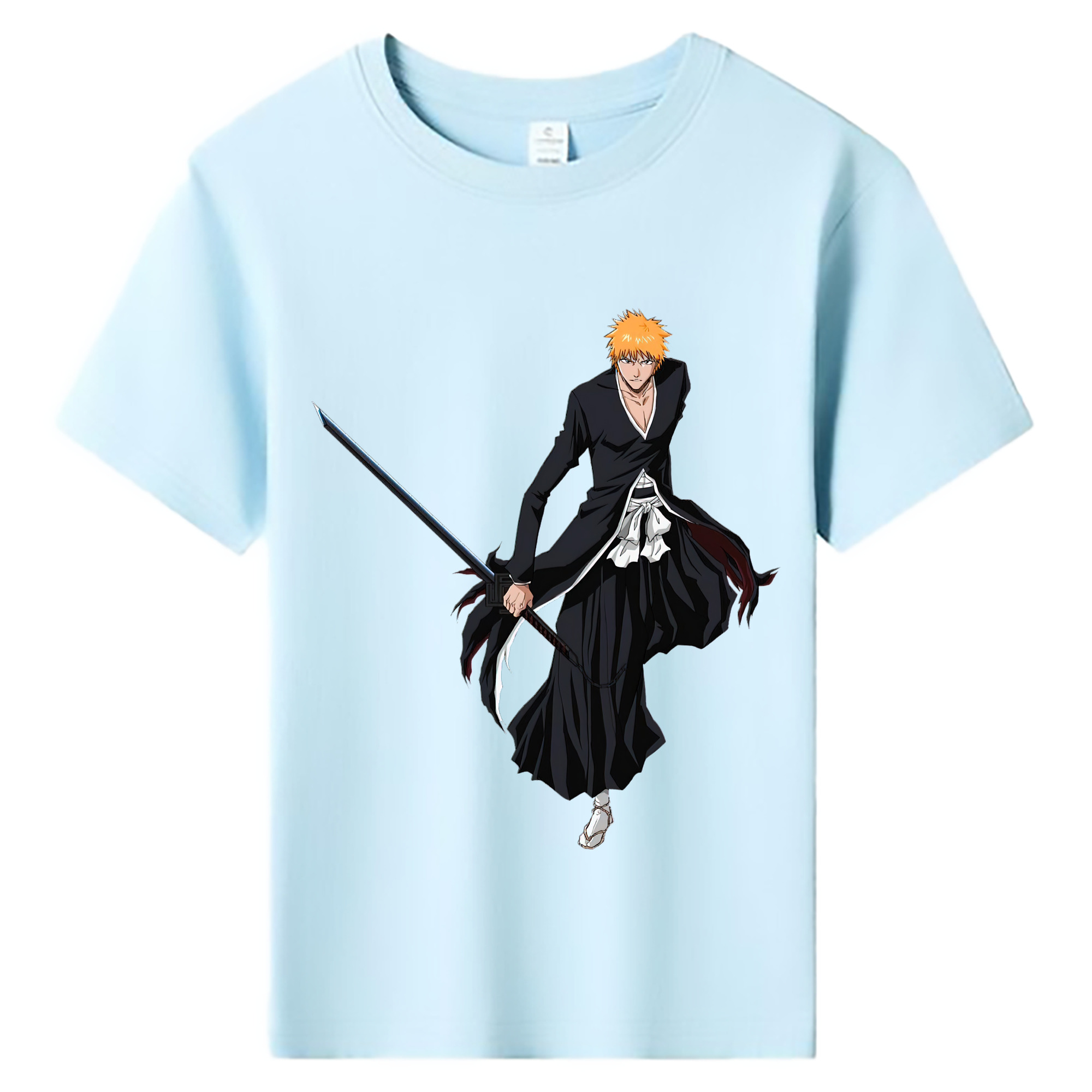（画像用） ブリーチ 黒崎一護（くろさき いちご）BLEACH Kurosaki Ichigo 綿100％キッズTシャツ（フロントプリント）